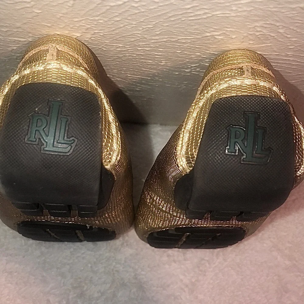 RALPH LAUREN (CARLEY) LEATHER LIZARD PRINT FLAT MOCCASIN DRIVERS 🤩 - Picture 10 of 12